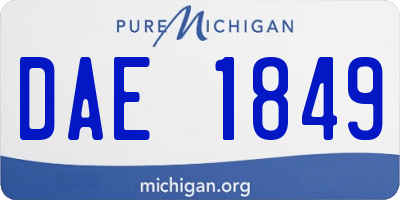MI license plate DAE1849