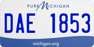 MI license plate DAE1853