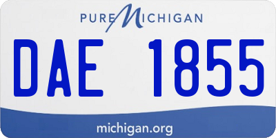 MI license plate DAE1855