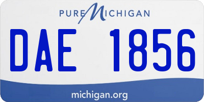 MI license plate DAE1856
