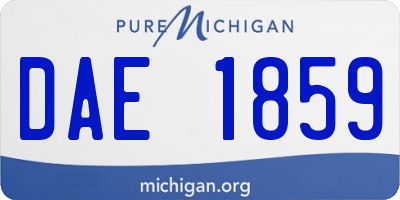 MI license plate DAE1859