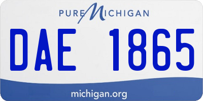 MI license plate DAE1865