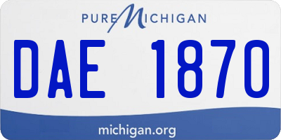 MI license plate DAE1870