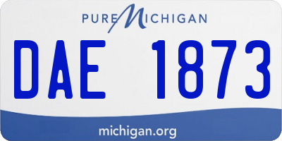 MI license plate DAE1873