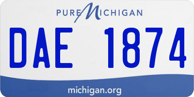 MI license plate DAE1874