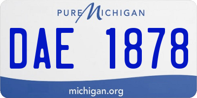 MI license plate DAE1878