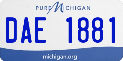 MI license plate DAE1881