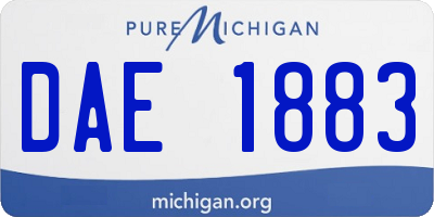 MI license plate DAE1883