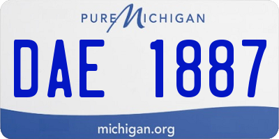 MI license plate DAE1887