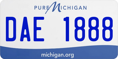 MI license plate DAE1888