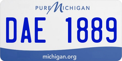 MI license plate DAE1889