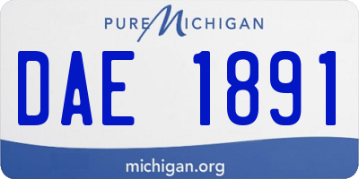 MI license plate DAE1891