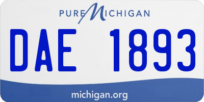 MI license plate DAE1893