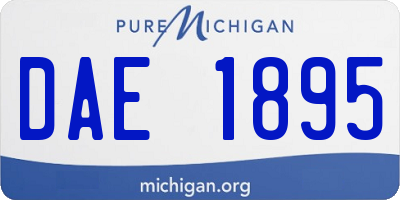 MI license plate DAE1895