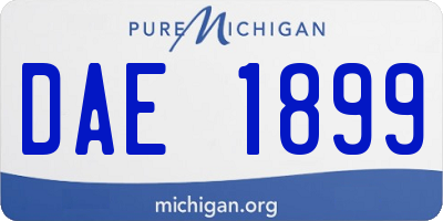 MI license plate DAE1899