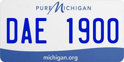 MI license plate DAE1900