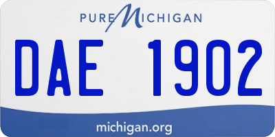 MI license plate DAE1902