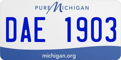 MI license plate DAE1903