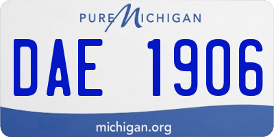 MI license plate DAE1906