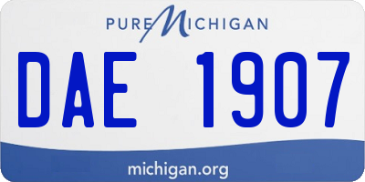 MI license plate DAE1907