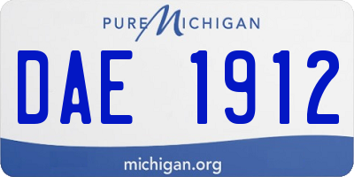 MI license plate DAE1912
