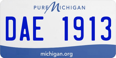 MI license plate DAE1913