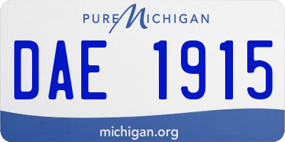 MI license plate DAE1915