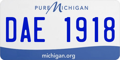 MI license plate DAE1918