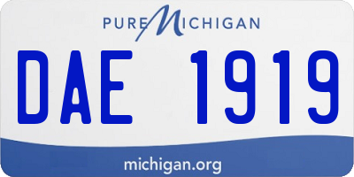 MI license plate DAE1919