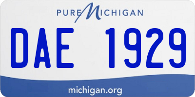 MI license plate DAE1929