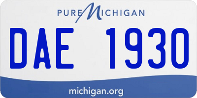 MI license plate DAE1930