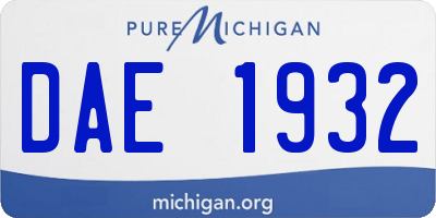 MI license plate DAE1932