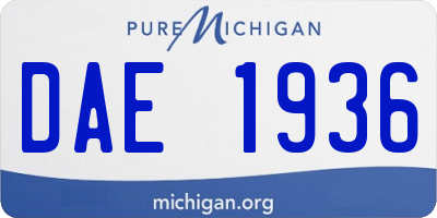 MI license plate DAE1936