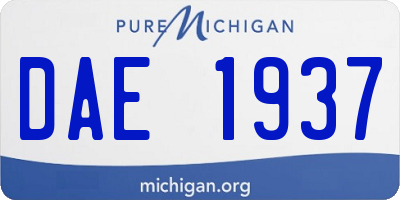 MI license plate DAE1937