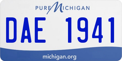 MI license plate DAE1941