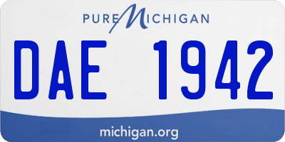 MI license plate DAE1942