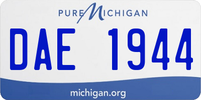 MI license plate DAE1944
