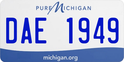 MI license plate DAE1949