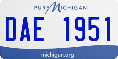 MI license plate DAE1951