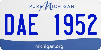 MI license plate DAE1952
