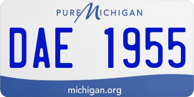 MI license plate DAE1955