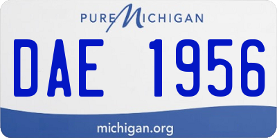 MI license plate DAE1956