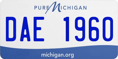MI license plate DAE1960