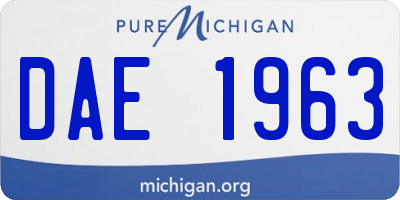 MI license plate DAE1963