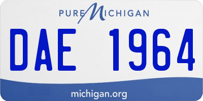 MI license plate DAE1964