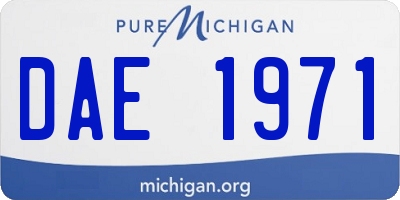 MI license plate DAE1971