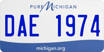 MI license plate DAE1974