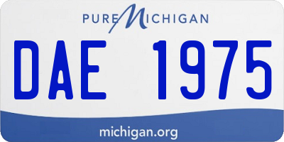 MI license plate DAE1975