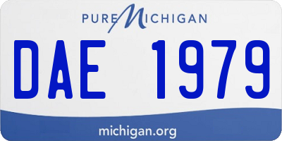 MI license plate DAE1979