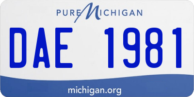 MI license plate DAE1981